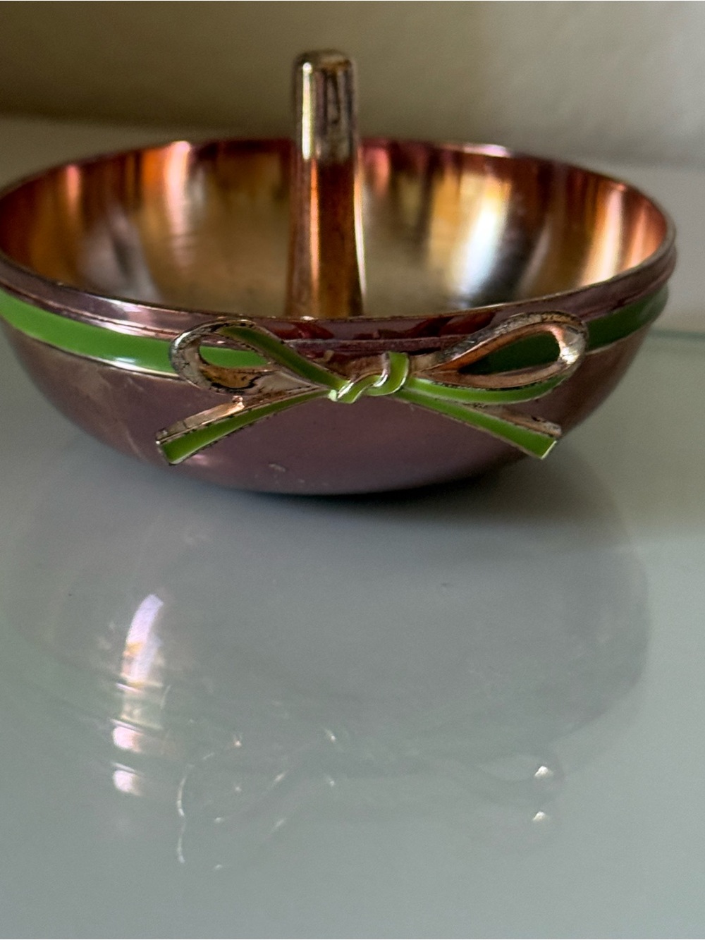 Kate Spade Sterling Silver/ Enamel  green trinket dish